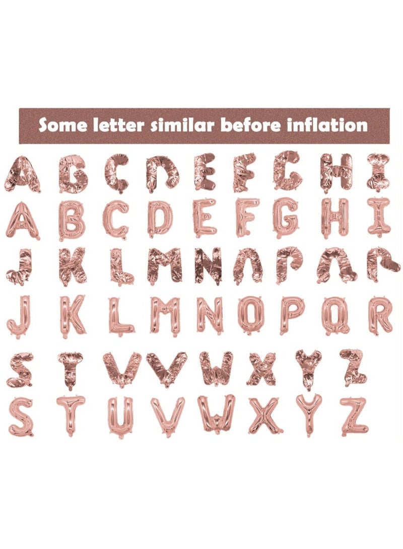 عالم البالونات 26 قطعة من بالونات حروف الأبجدية الإنجليزية (من الألف إلى الياء) باللون الذهبي الوردي مقاس 16 بوصة، لافتة حروف أبجدية معدنية قابلة للتخصيص، مناسبة لأعياد الميلاد، والذكرى السنوية، والخطوبة، والتخرج، وحفلات استقبال المولود الجديد، ومستلزمات تزيين الحفلات (من الألف إلى الياء) - Image 4